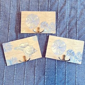 Set of Three Coastal Wall Hooks